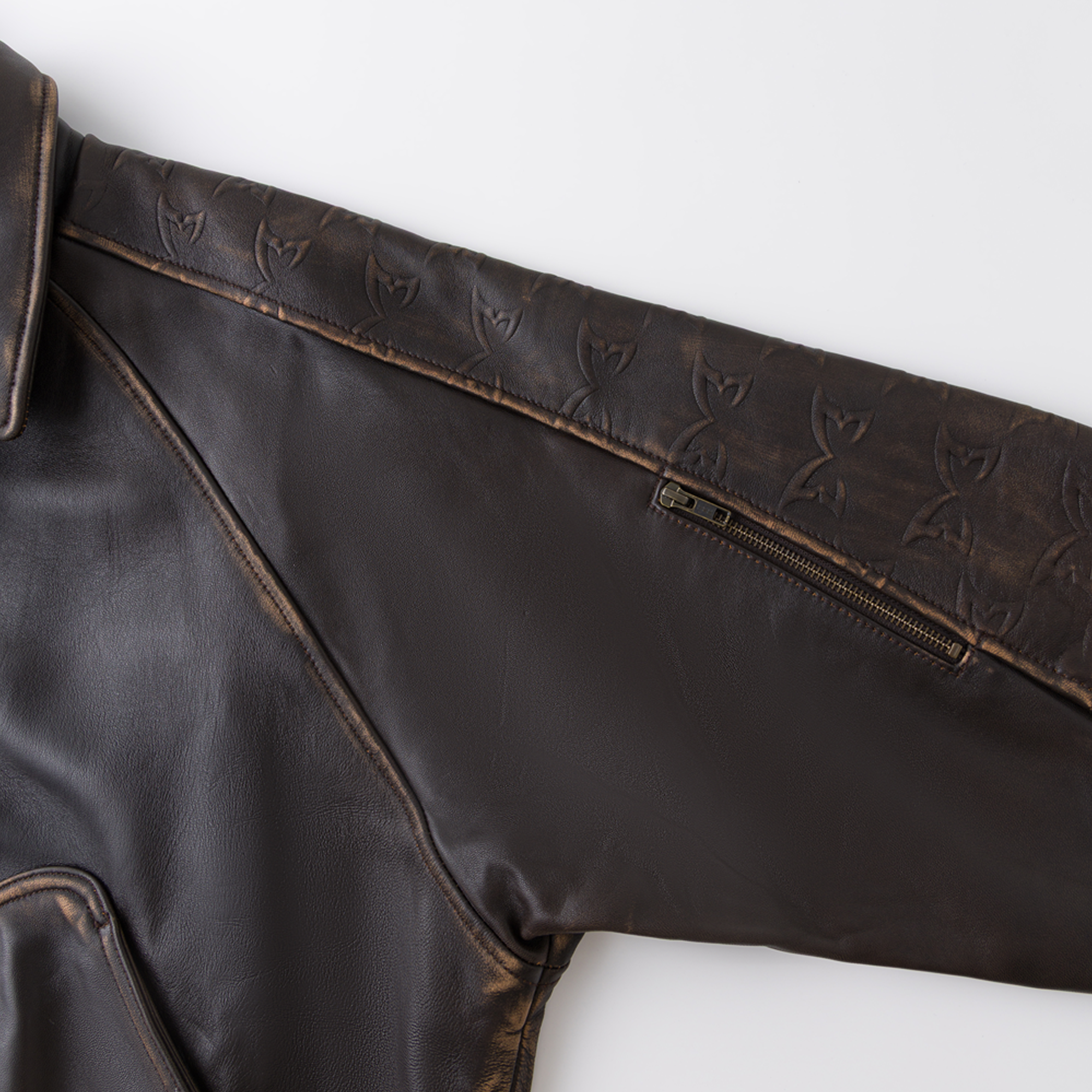 Aged Leather Jacket (Brown)