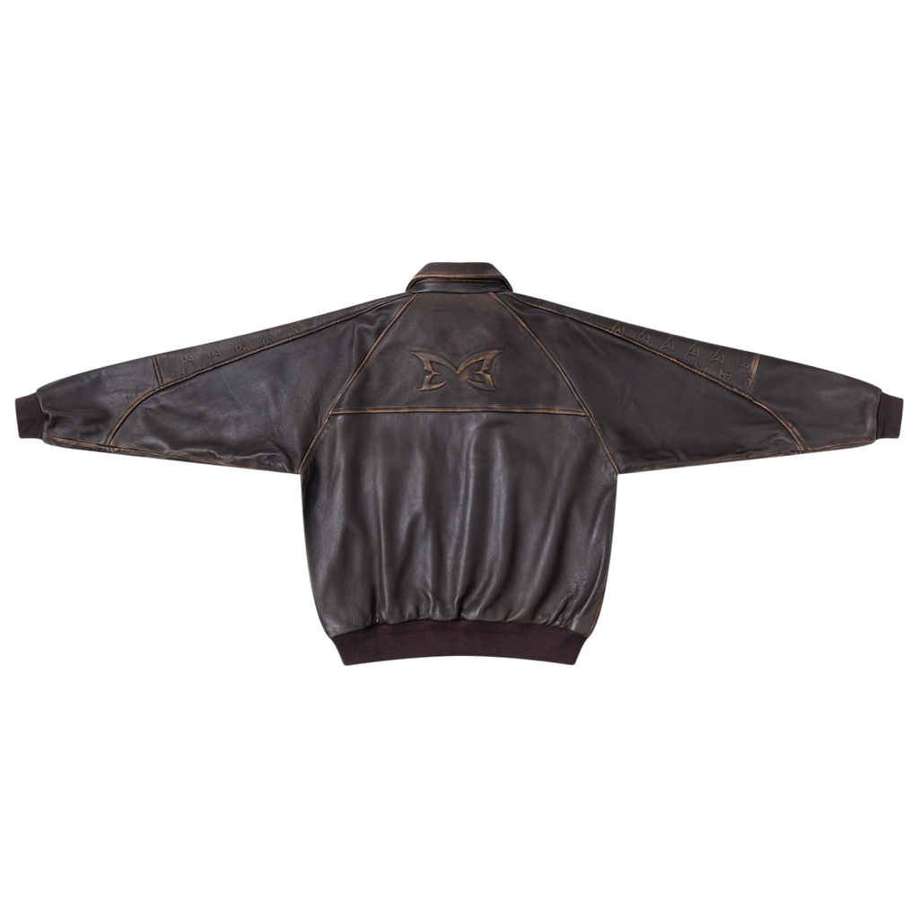 Aged Leather Jacket (Brown)