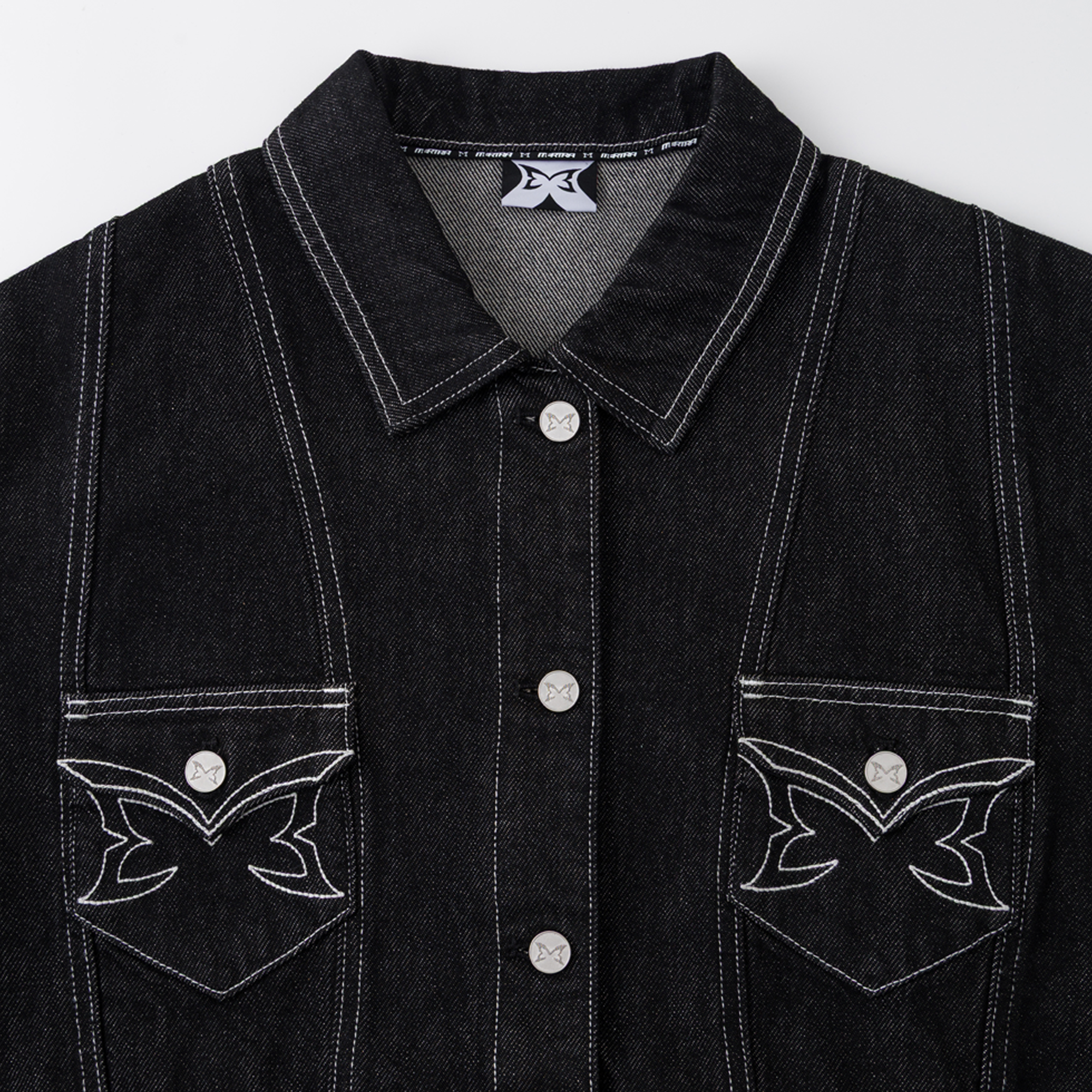 Hardline Denim Jacket (Black / White)